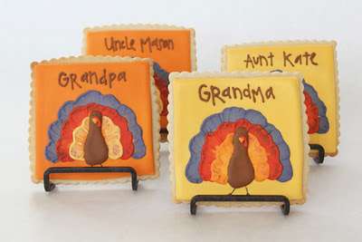 Turkey Cookie Place Card Holders from Bee In Our Bonnet Turkey Cookie Place Card Holders