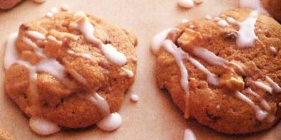 Apple Raisin Glazed Cookies