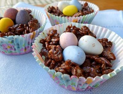 No Bake Chocolate Easter Egg Nests