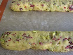 Cranberry Pistachio Biscotti Logs