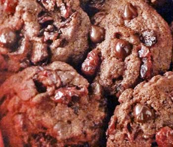 Double Chocolate Cranberry Cookies