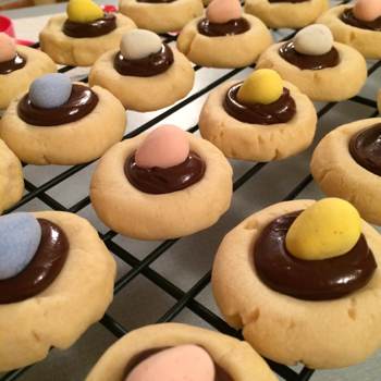 Easter Egg Thumbprint Cookies