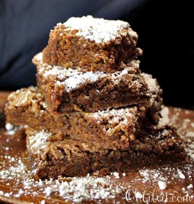 Cake Mix Gingerbread Brownies via Oh Bite It