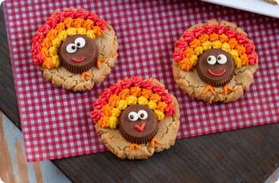 Thanksgiving Peanut Butter Cup Cookies
