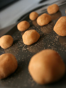 Snickerdoodle Cookies on Cookie Sheet Snickerdoodle Cookies on Cookie Sheet