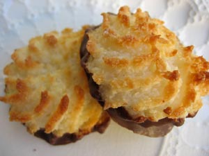 Chocolate Dipped Coconut Macaroons