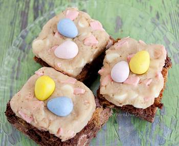 Cadbury Mini Egg Cookie Dough Brownies