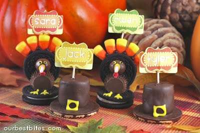 Oreo Turkeys and Pilgrim Hat Cookies