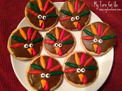 Thanksgiving Holiday Turkey Sugar Cookies from My Turn For Us Thanksgiving Turkey Sugar Cookies